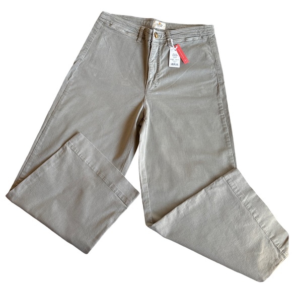 Marine Layer Wide Leg Crop Jeans High Rise Green Grey Size 14 NWT - Picture 2 of 6